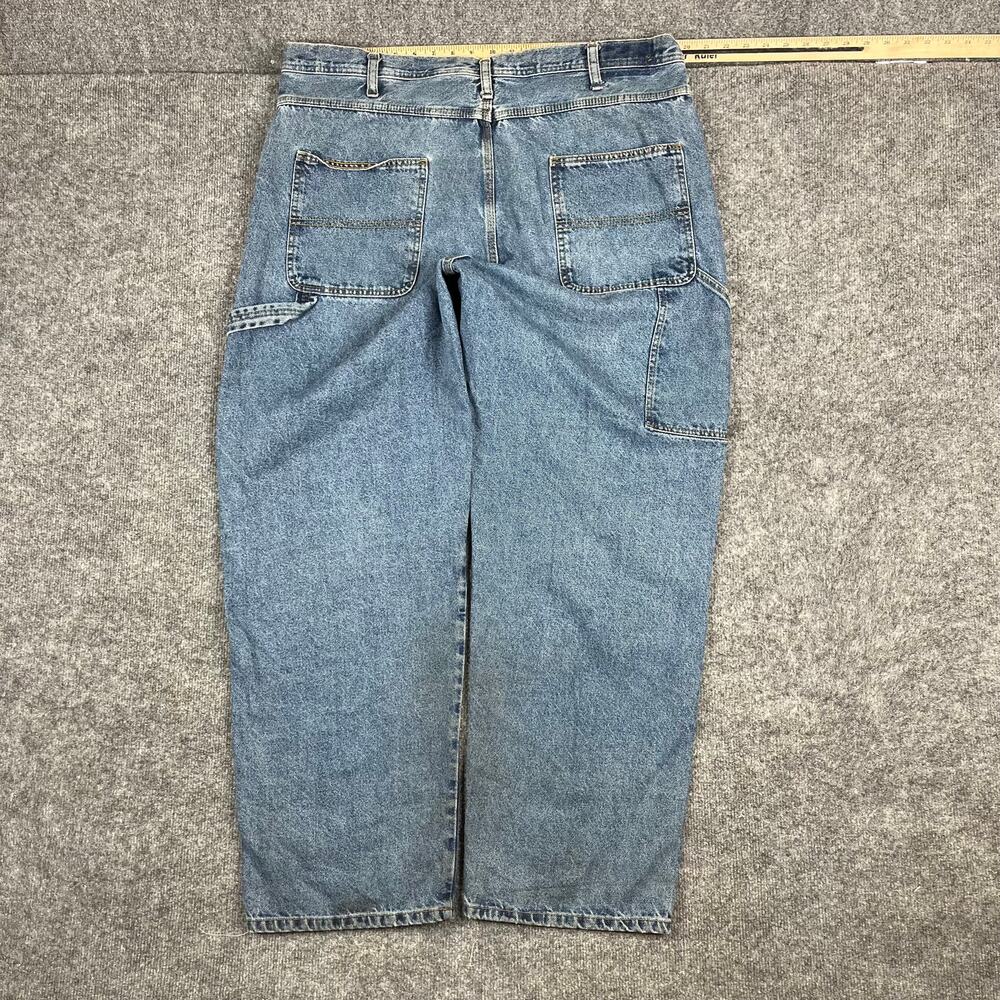 Full Blue Jeans Mens Size 42x32 Blue‎ Straight Fit Denim Classic Casual Workwear